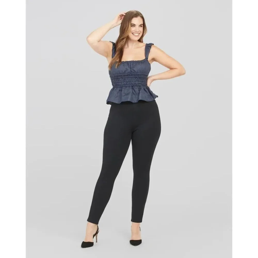 SPANX The Perfect Pant Ankle 4 Pocket Black Ponte Size Small